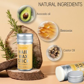 Acomler Hair Wax Stick,Hair Wax Stick for Flyaways,Slick Stick for Hair Non-greasy Styling Hair Pomade Stick (Hair Wax Stick 2 Pack)