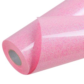 TORC Pink Glitter HTV Heat Transfer Vinyl Large Roll 12 inch x 20 ft Sparkly Iron on Vinyl for T Shirts Crafts
