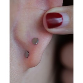 limerencia Hypoallergenic Flat Back Stud Earrings for Women 18g 20g Titanium G23 Implant Quality Post Earrings Cartilage Helix No Thread Titanium Cubic Zirconia, Titanium, Zircon