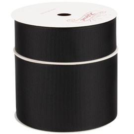 Zofrud 2 Rolls Black Grosgrain Ribbon Pack 1"x 10Yds and 2" x 10 Yds, 20 Yards Total - Ideal for Sewing, Gift Wrapping, Crafts and Wedding Decoration