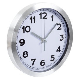 Everyday Home 12 Inch Brushed Aluminum Wall Clock