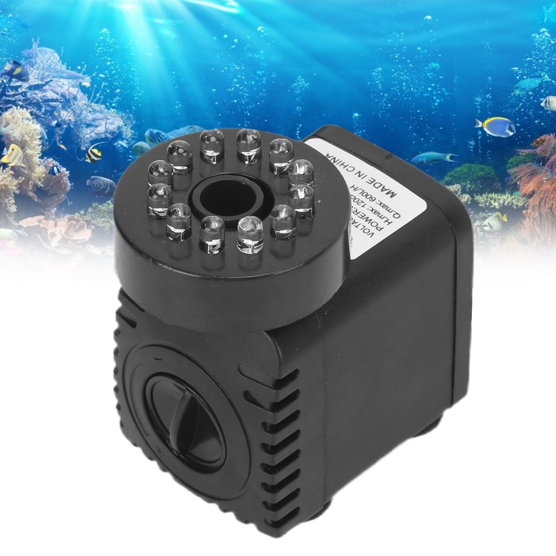 Submersible Fountain Pump With LED Light Water Pump Light for