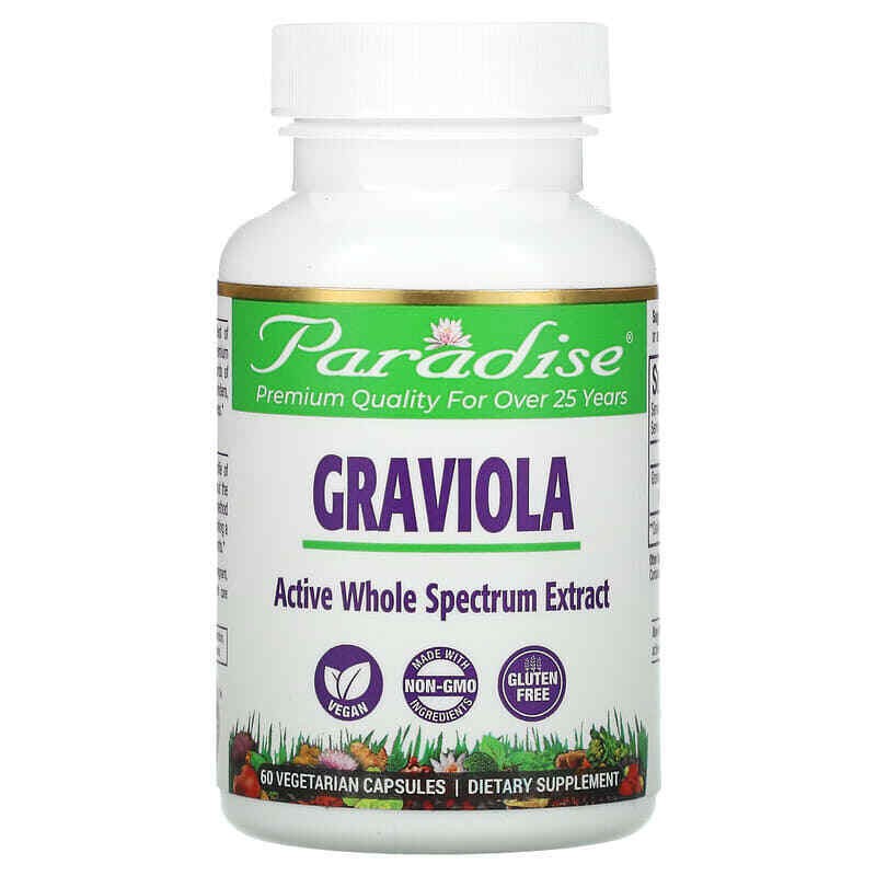 Paradise Herbs, Graviola, 60 Vegetarian Capsules