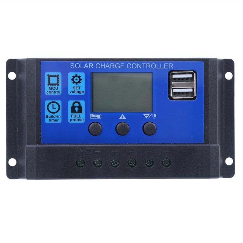 Solar Panel Controller LCD Display Battery Charge Control Dual USB