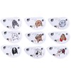 9PCS PU Leather Embroidery Waterproof Golf Putter Head Cover Iron
