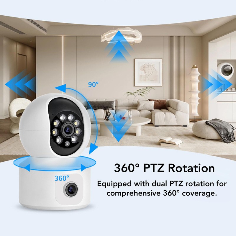Pomya Smart Security Camera, 1080P WiFi Indoor Camera 360 Degree