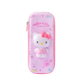 PRIMING WATER Lovely anime character pouch, travel makeup brush holder, mini bag, multipurpose pouch (Pink ribbon cat)