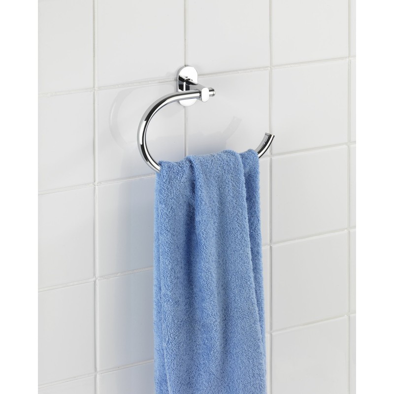 Wenko Towel Ring Puerto Rico with Power-Loc, Zinc Chrome, 6.5