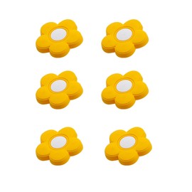 Skyscraper Cartoon Shape Soft Rubber Knobs for Kids Girls Boys Cabinet Handle pulls Drawer Knobs for Kids Room Cabinets Closets Toy Organizer Box Bookcase 6pcs/Set (Flower, Yellow)