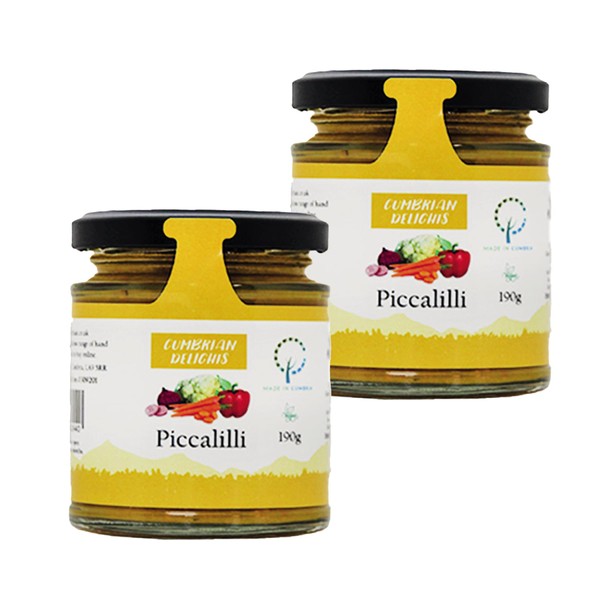 Cumbrian Delights Piccalilli Twin Pack, Traditional, Salty & Sour Flavour, Handcrafted in the Lake District, No Flavourings & Additives, Gluten Free, Vegan 2 x 190g