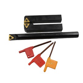 LINZUAN 9pcs set 5/8” hard alloy lathe turning tool holder STGCR/STGCL/S16Q-STUCR External turning tool holder internal boring tool holder metal lathe cutting tools with 3 pcs TCMT16T304 TCMT32.51
