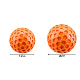 Neuytiky 2 Stück Hundeball,Hundespielzeug Ball, Unzerstörbar Hundespielzeug Ball aus Naturkautschuk, Quietschend Interaktives Kauspielzeug,Squeaky Dog Balls,Ø 5.5cm und 6.5cm (orange Farbe)