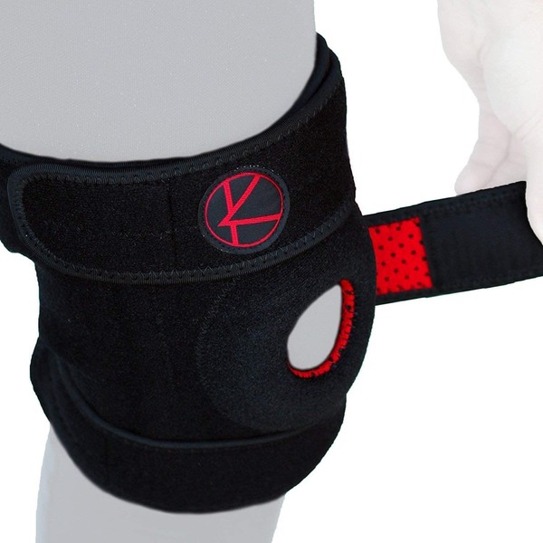Adjustable Knee Brace Support - Plus Size Knee Brace for ACL, MCL, LCL, Sports, Meniscus Tear. Open Patella Knee Brace for Arthritis Pain and Support for Women, Men, Youth (XS/S/M/L Black)