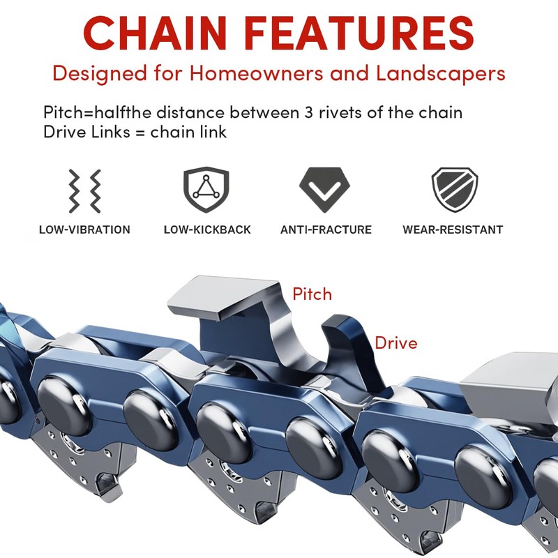 5Pack 18 Inch Chainsaw Chain 3/8" LP Pitch .050" Gauge
