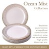 Silver Spoons Ocean Mist Collection Disposable Dinnerware Plates, Dessert, Gold