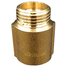 1/2" BSP (15mm) Pipe Thread Extension Female x Male Cast Iron Brass - 25mm Long