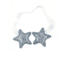 ANCLLO One Pair Star Magnetic Curtain Buckle Silk Holder Tiebacks Shining Curtain Buckle (Silver)