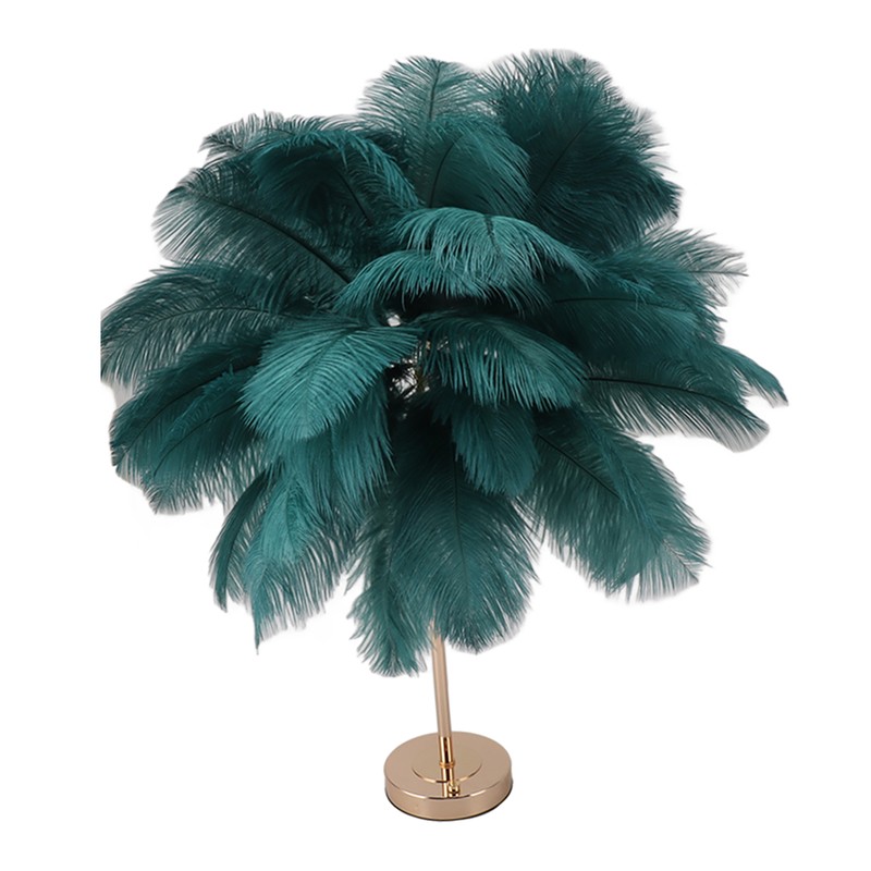 Ostrich Feather Table Lamp Rechargeable Modern Romantic Decoration Lamp Bedroom