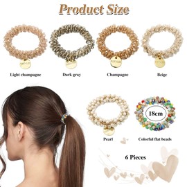 6 Pieces Of Women'S Elastic Bands, Women'S Hair Ties, Women'S Hair Accessories, Elastic Hair Ties, Ponytail Hair Ties, Hair Tying Accessories