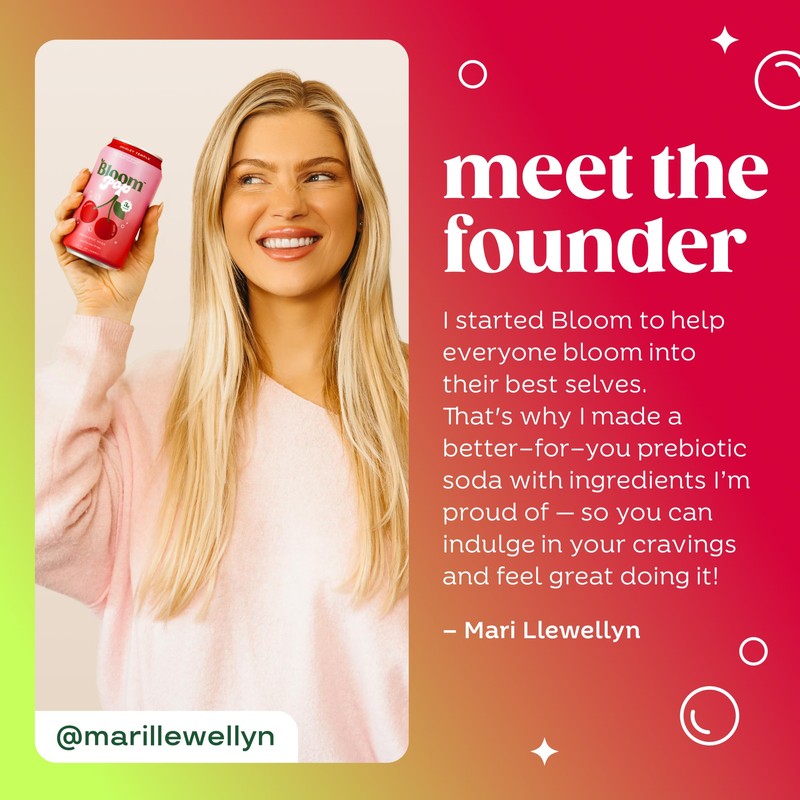 Bloom Pop Prebiotic Soda 12 Pack, Watermelon Lime Flavor, 12oz