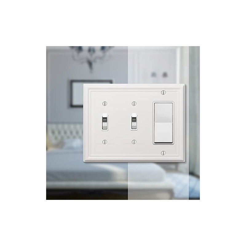 Amerelle 149TTRW Chelsea Wallplate, 2 Toggle / 1 Rocker, Steel,