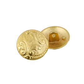 Mibo 6pcs Zinc Die Cast Shank Button - Textured Paisly Style Pattern - 36L(22mm) - Matte Gold, Matte Gold 36L, 7/8'' (22mm) / 36L (MIB_EX_K3611_MG_36L_6PC)