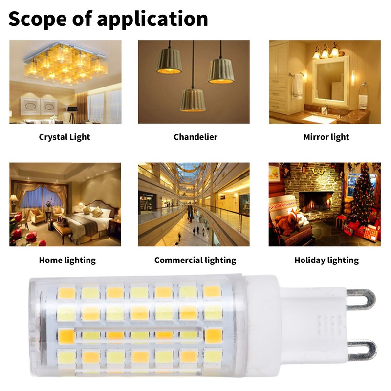 6pcs 90LED G9 Light Bulb 9W 220V Dimmable Soft Warm