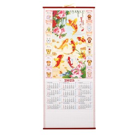 Chinese Wall Scroll Calendar 2025 Wall Calendar Year of The Snake Calendar Fengshui Calendar for Lunar New Year A