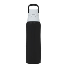 DAFI Solid Steel Water Bottle with Filter, 800 ml, Black, Water Bottle with Stainless Steel Straw, BPA-Free, Water Filter Bottle Made in the EU, Water Bottle, Water Filter Bottle