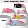 OUTDOORSPARTA Sports Sunglasses(2. Pink Frame, Full Lens Mirrored Pink)