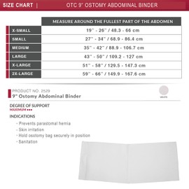 OTC Ostomy Replacement Binder, 9" Belt, X-Large