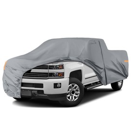 Waterproof Truck Cover Compatible with Chevy Silverado & GMC Sierra 1500/2500/3500 Crew Cab 6.6Ft, 10 Layers Truck Covers with Inner Cotton and Windproof Bands, Zipper Door for Snow Rain Protection