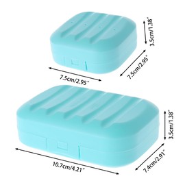 YoungerY (1pc Travel Portable Soapbox Drain Soap Box with Cap Seal Waterproof Soap Box - Small - Blue