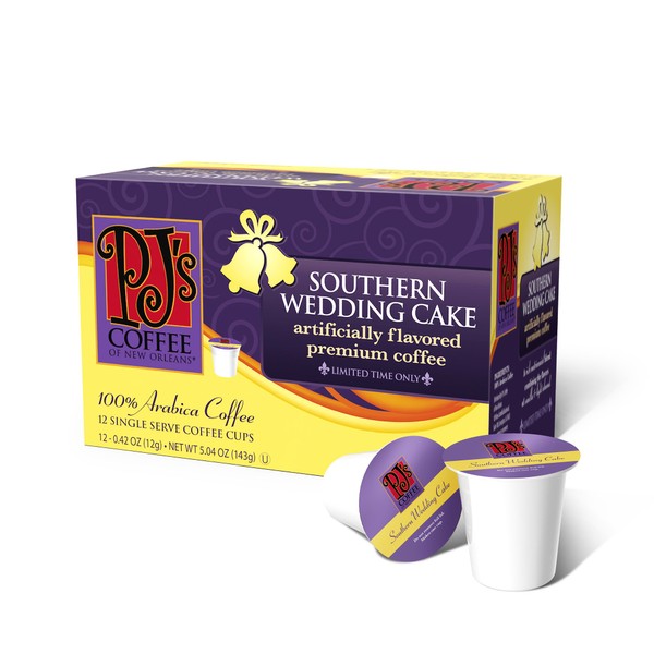 PJ's Coffee - Wedding Cake Single Serve Cups, 12 Count (Pack of 1)