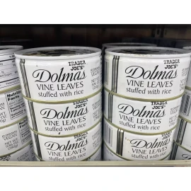 Trader Joe's 6 Cans of Trader Joe’s  DOLMAS GRAPE VINE LEAVES STUFFED WITH RICE Dolmathes