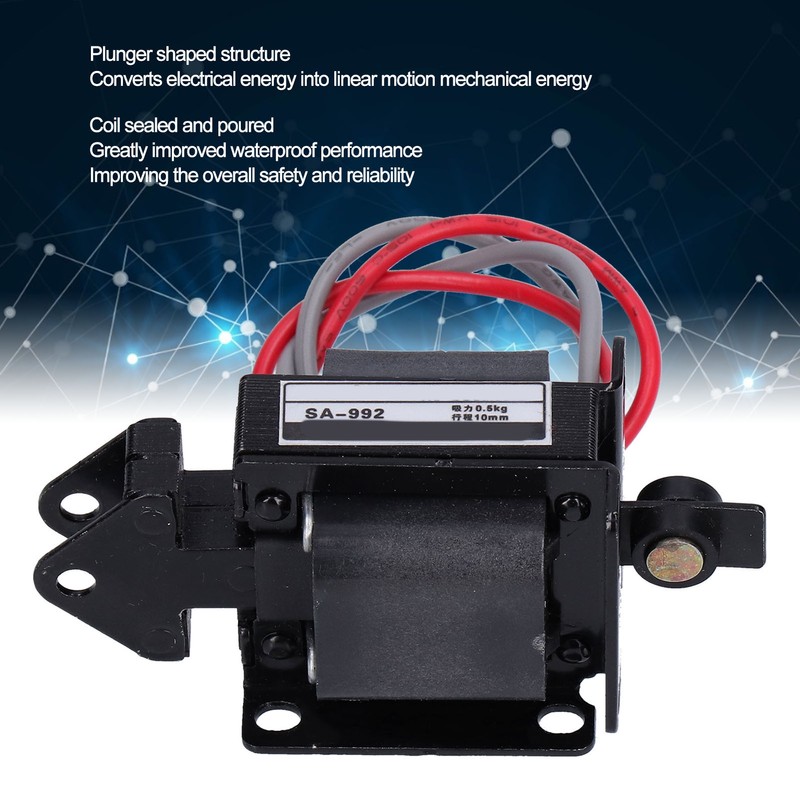 BERM Push Pull Electromagnet Traction Solenoid 0.5KG Suction 10mm Stroke