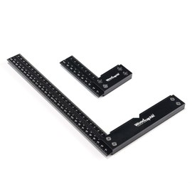 Woodraphic Precision Square Ruler for Measuring and Marking - Aluminum Steel Framing Tool for Professional Carpentry Use (100mm + 300mm)
