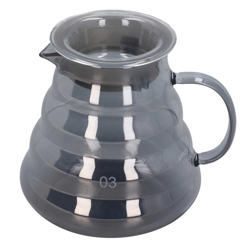 Electroplated Grey Coffee Pot High Borosilicate Glass Hand Coffee Server