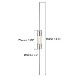 sourcing map Slow Blow Fuse Time Delay Lead Wire Ceramic Fuses 5mm x 20mm 250V T2.5A 10Pcs
