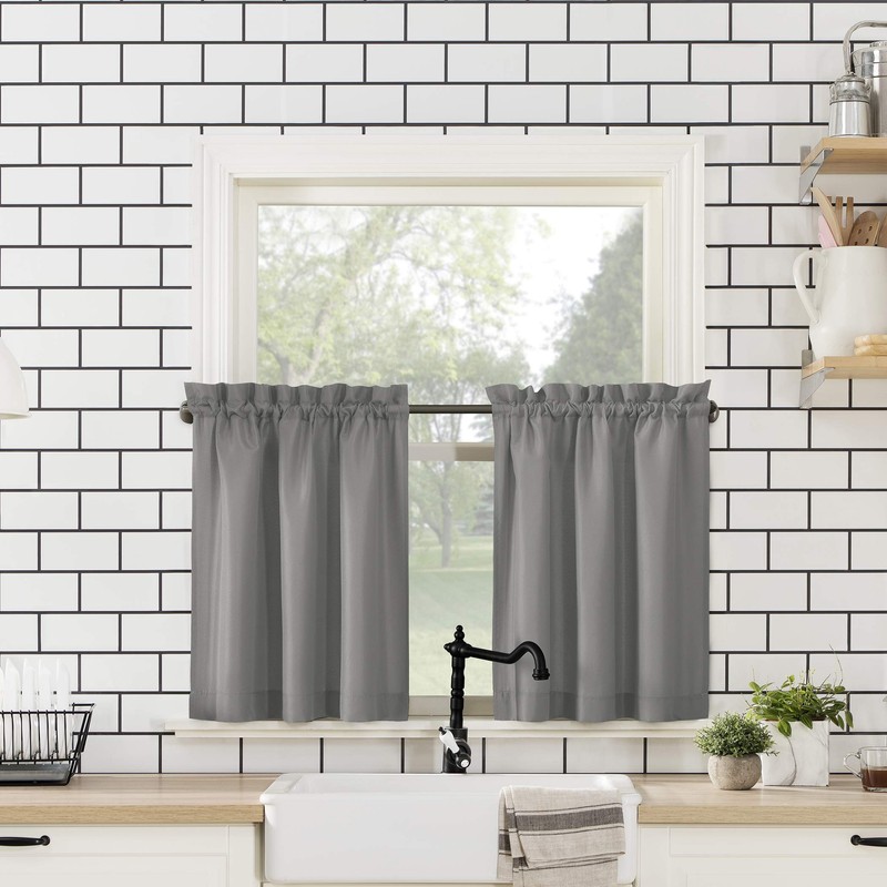 No. 918 Martine Microfiber Semi-Sheer Rod Pocket Kitchen Curtain Valance