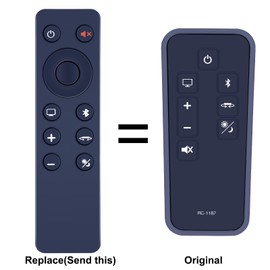 TCNOUMT New RC-1187 Replacement Remote Control fit for Denon RC-1187 SoundBar, Compatible with Denon SoundBar RC1187 DHT-T110 DHT-S514