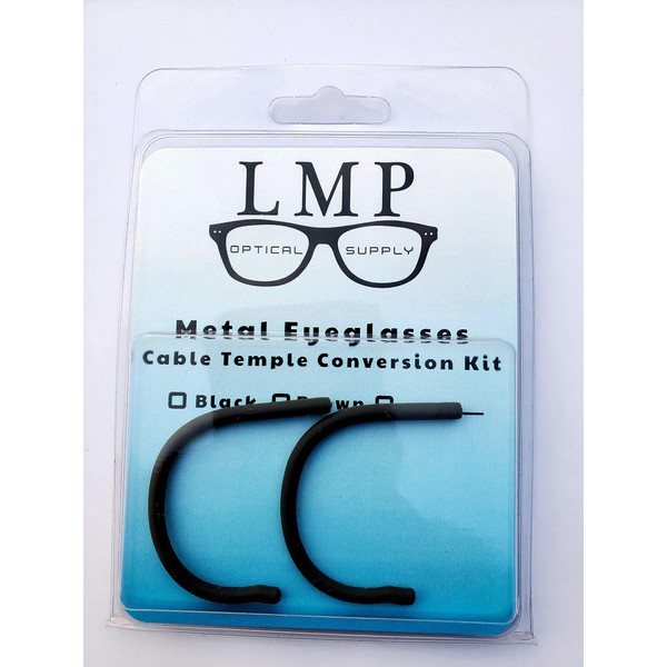 LMP Optical® Cable Temple Conversion Retrofit Kit Includes Instructions Universal Fits Most Metal Frames 1.3mm | Gunmetal |