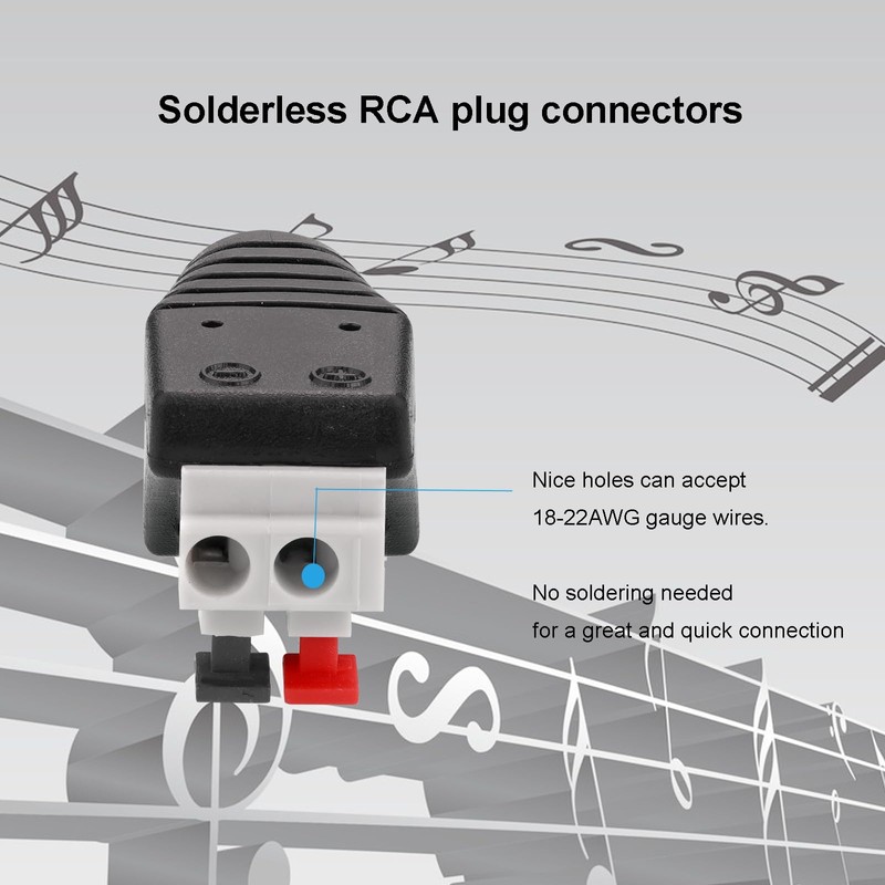 RCA to Speaker Wire Adapter, EIGHTNOO 10pcs Speaker Wire Connector