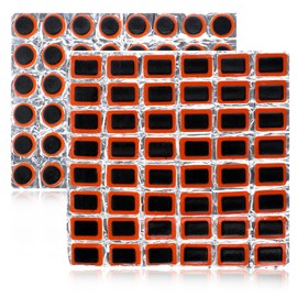 LIQWEI 96 Pcs Bike Bicycle Tire Patches, Not Self Adhesive Rubber Patch, Outdoor Cycling Bicycle Tire Tool, Bicycle Inner Tube Puncture Patch for All Inflatable Inner Tubes in Road Emergency