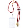 [Kizvora] Red Crystal Beaded Lanyard for ID Badges & Keys