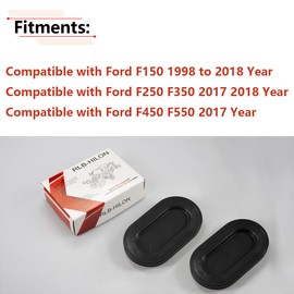 RLB-HILON 2PCS Truck Bed Oval Drain Plug Cover Cap, Compatible with Ford F150 1998-2018, F250-F350 2017-2018, F450-F550 2017, 4L3Z99277B76AA, Black Plastic