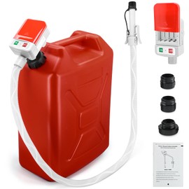 KTIPERN Automatic Gas Can Pump Battery Operated, Auto-Stop Sensor-3.2GPM，51'' Extra Long Hose, Portable Fuel Transfer Pump for Oil, Diesels, Gasoline(Note: Batteries and red oil drum not included)