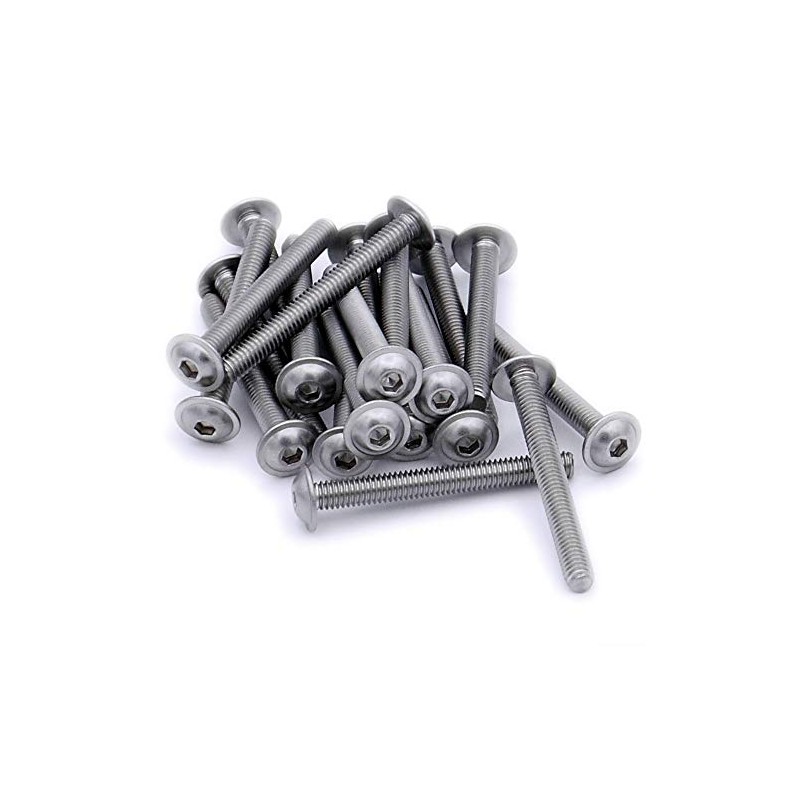 M3 (3mm x 25mm) Flanged Hex Socket Button Machine Screw