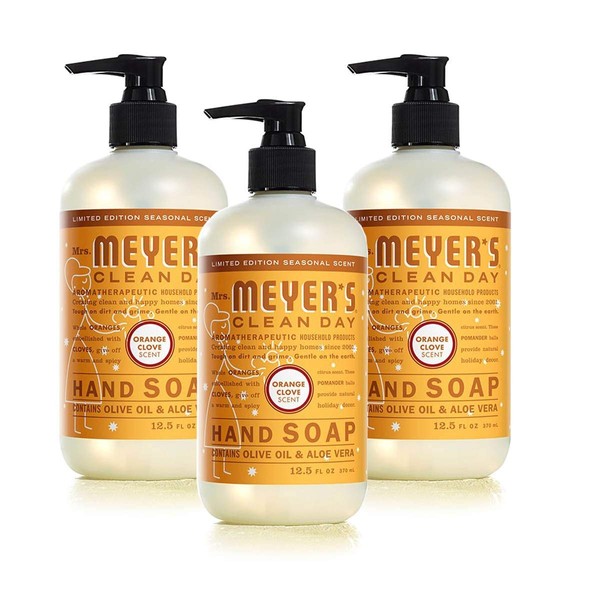 Mrs. Meyers Liquid Hand Soap - Orange Clove, 12.50-Ounce (Pack of 3)