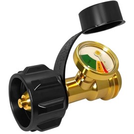 Propane Tank Gauge,Propane Tank Gauge Level Indicator,Universal Propane Gauge for 5-40 lb LP Tank,Color-Coded Gas Pressure Meter & Leak Detector QCC1/Type 1,Easy to Read for BBQ,RV,Camper,Heater etc.